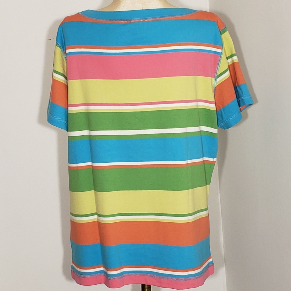 VanHeusen Ladies striped Tee size Large - Picture 2 of 6